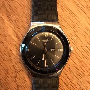 Swatch Irony with textured leather band